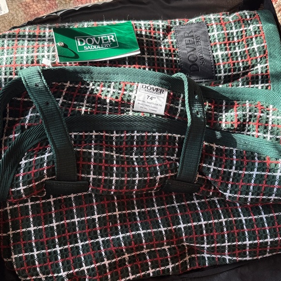 NWT 74" Dover Saddlery waffle weave plaid chill chaser horse cooler - Picture 6 of 7